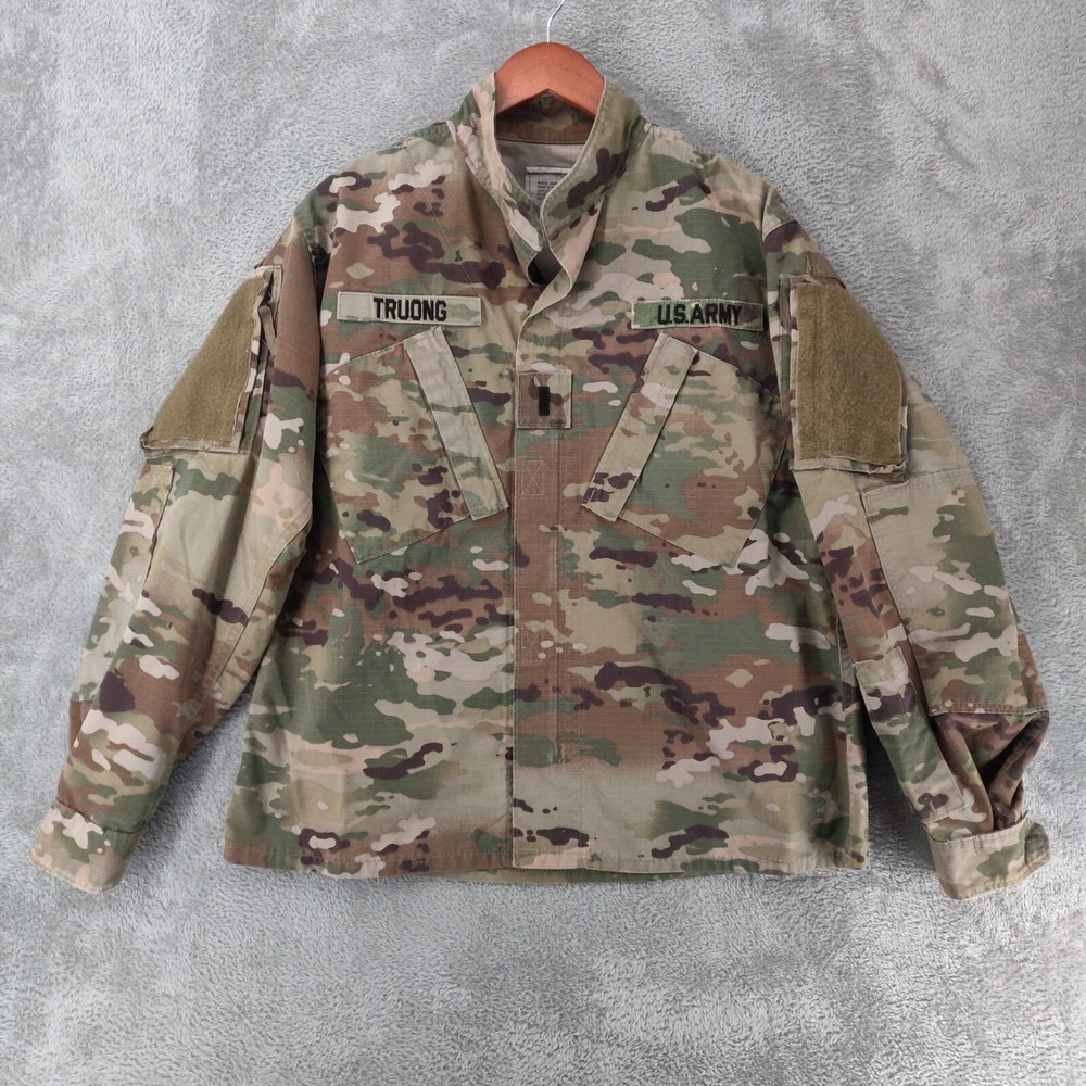 Military Coat Army Combat Uniform Shirt Mens Medium Short Camo ACU OCP
